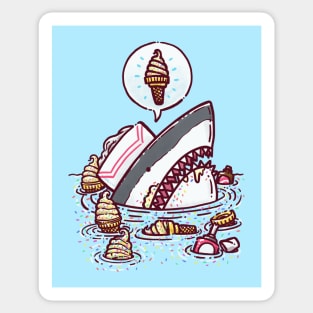 Ice Cream Cone Shark Sticker